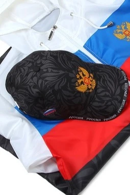 Бейсболка Стандарт взрослая с полной запечаткой (полиэстер) "RUSSIA"#2