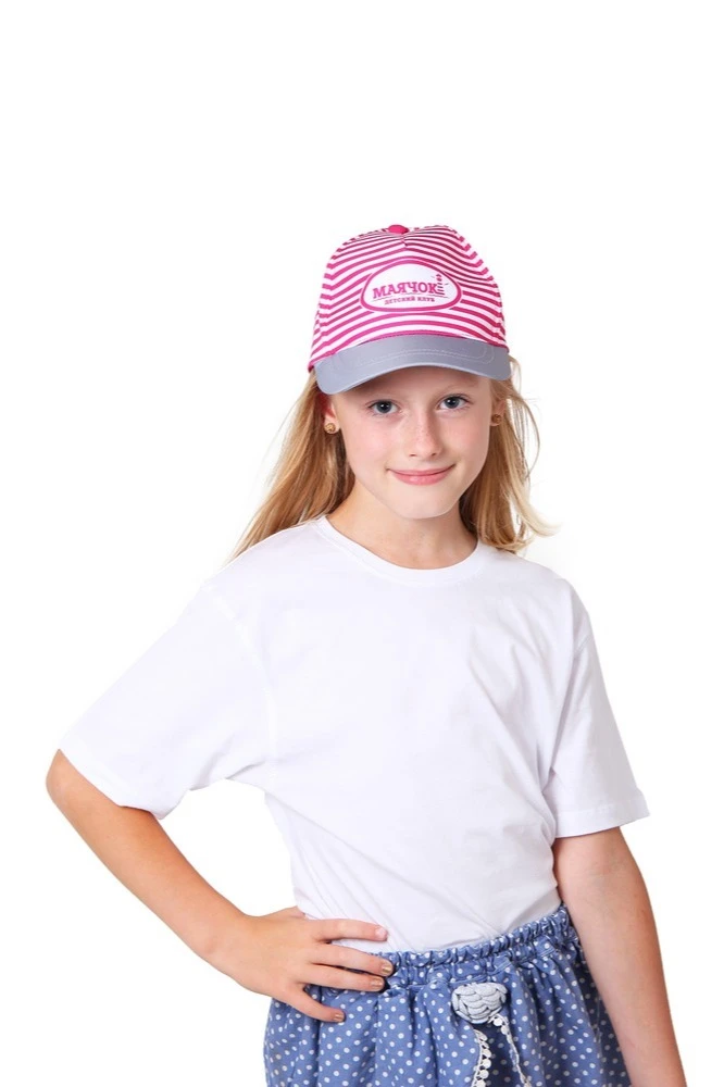 Бейсболка Стандарт детская с полной запечаткой красная полоска (полиэстер) "Beacon"#1