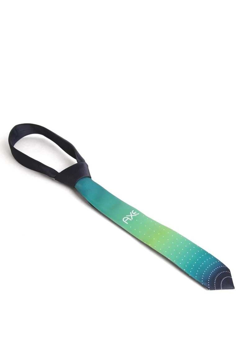 Галстук Слим узкий самовяз мужской, с полной запечаткой "Axe"#1