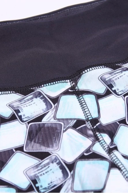 Легинсы женские с широким поясом с принтом "Topazes"#1