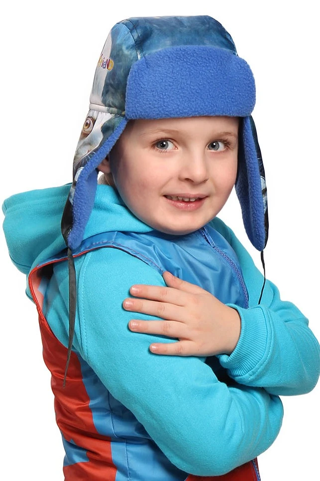 Шапка-ушанка Винтер на флисе детская, с полной запечаткой#2