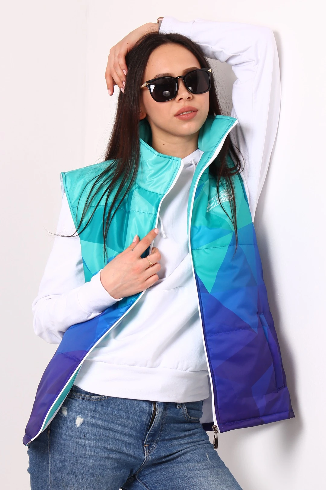 Жилет Портер на синтепоне со стежкой унисекс, с полной запечаткой "СМС"#2