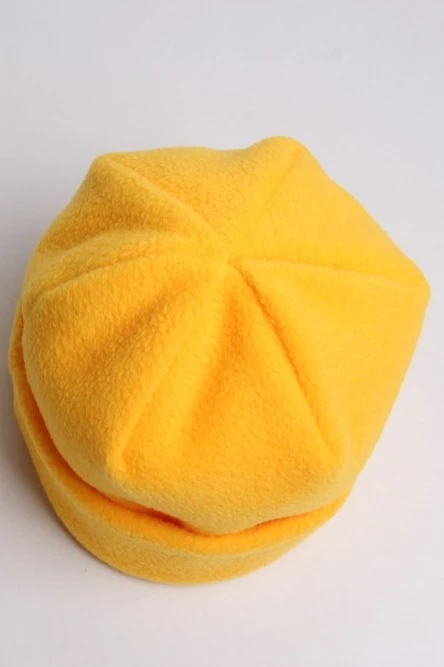 Шапка Вэст флисовая двухслойная детская, однотонная желтая#2