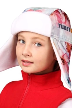 Шапка-ушанка Винтер на флисе детская, с полной запечаткой "7 Flowers"#1