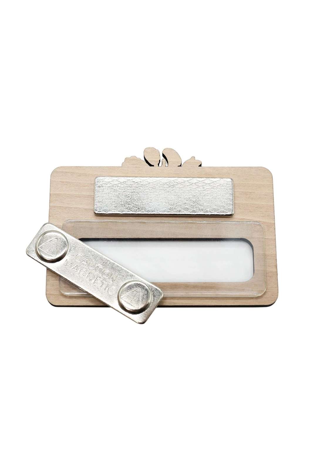 Бейдж из фанеры с гравировкой 47х73 мм "Florist"#1