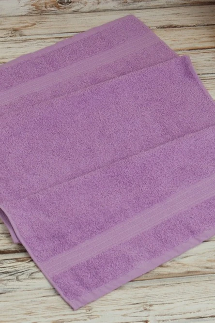 Полотенце махровое 50х90 см (Ituma), однотонное сиреневое#1