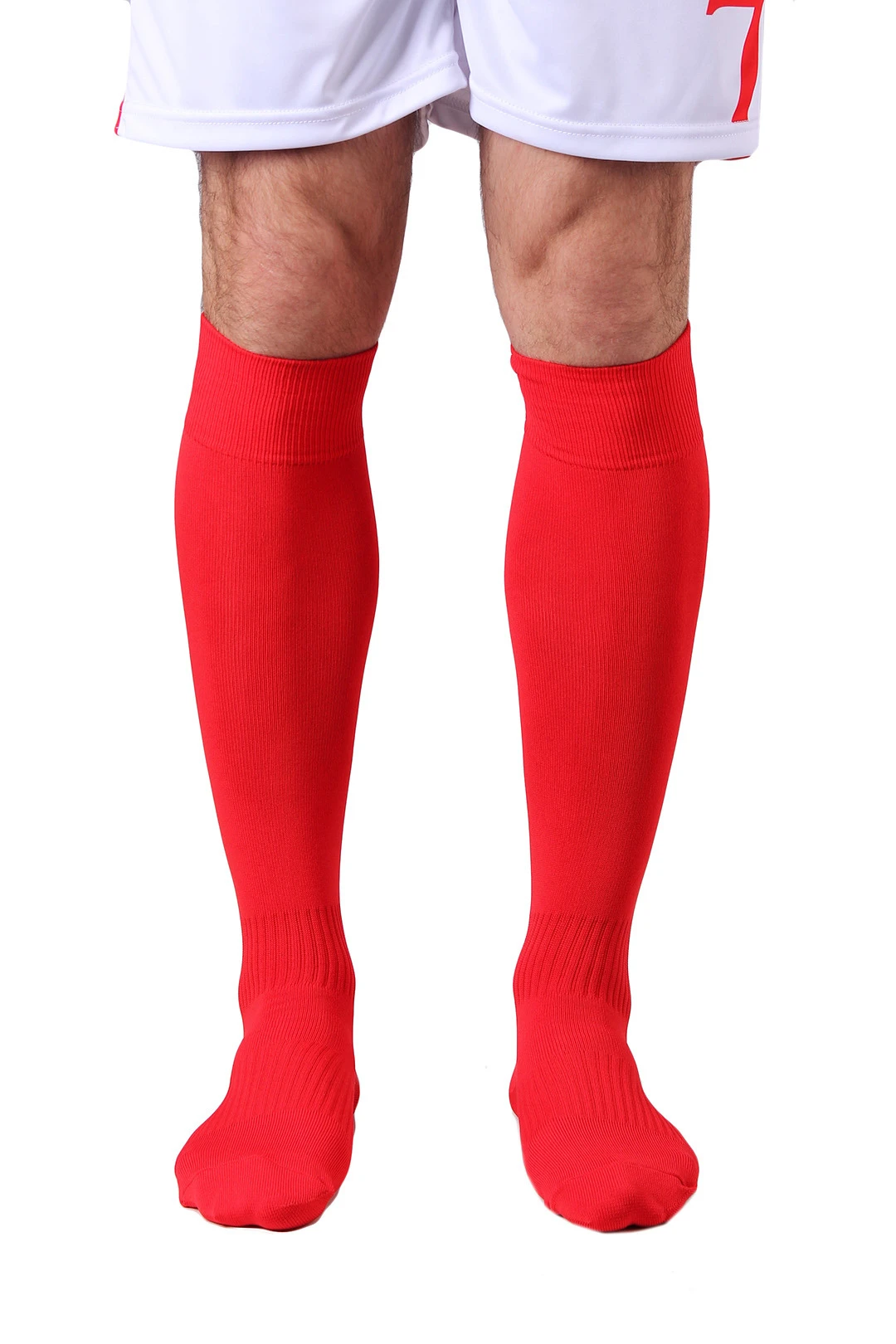 Гетры футбольные взрослые, однотонные красные#10 Гетры футбольные взрослые, однотонные красные#10