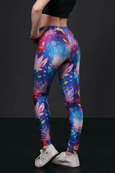 Легинсы женские с узким поясом с принтом "Lotos"