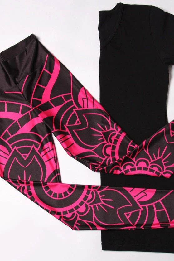 Комплект Сандей женский комбинированный "Black and Pink Mandala"#1 Комплект Сандей женский комбинированный "Black and Pink Mandala"#1