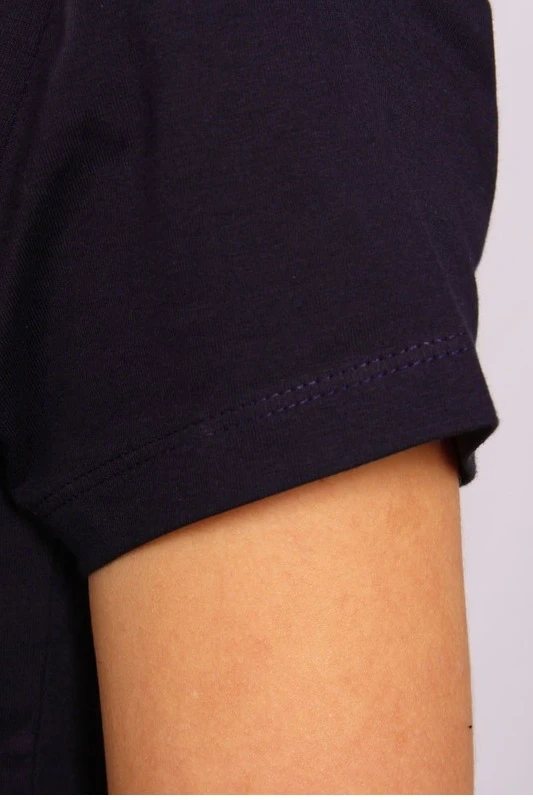 Футболка Премиум женская (Modern) однотонная чёрно-синяя (хлопок)#2