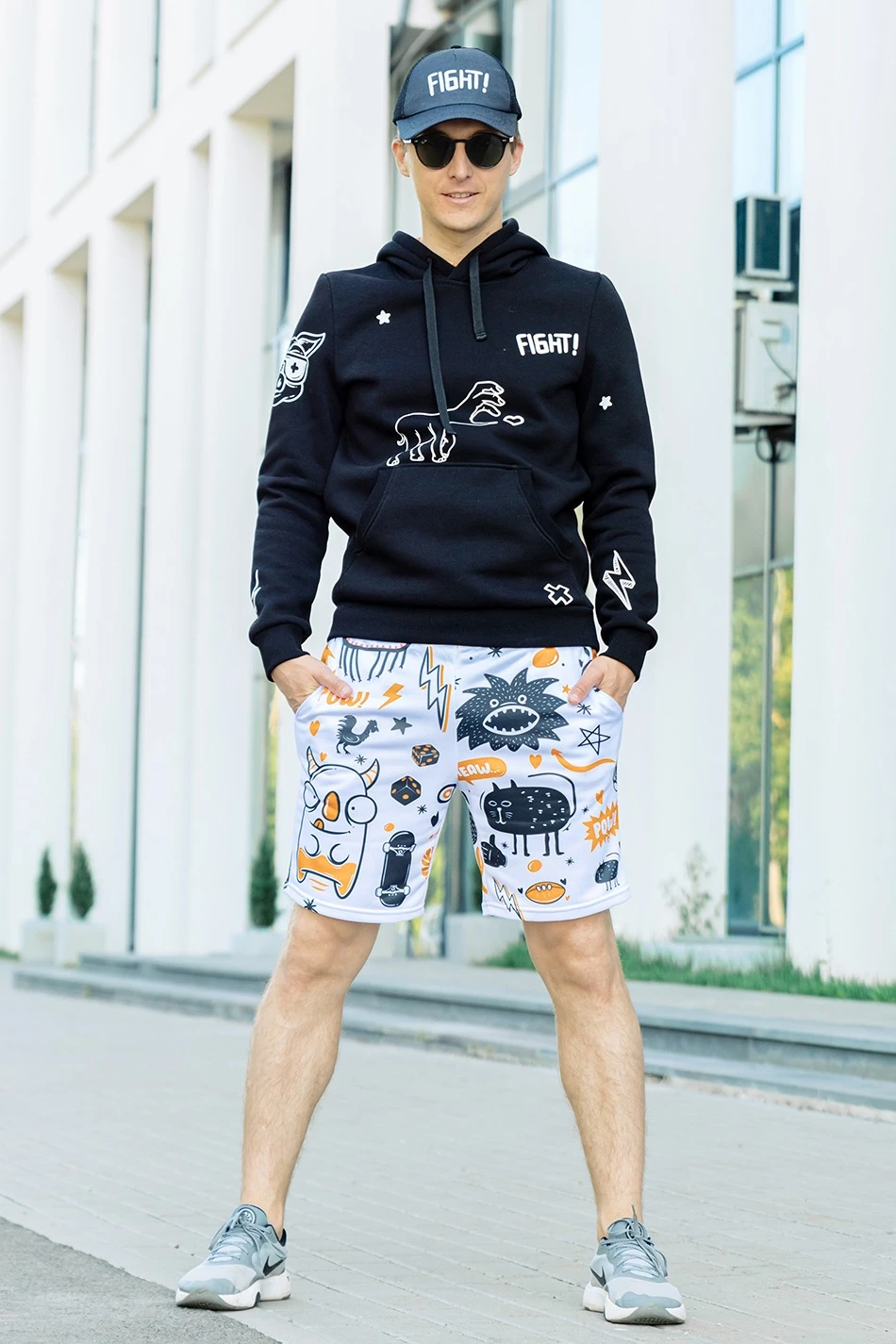 Шорты Карен мужские с полной запечаткой "Pow"