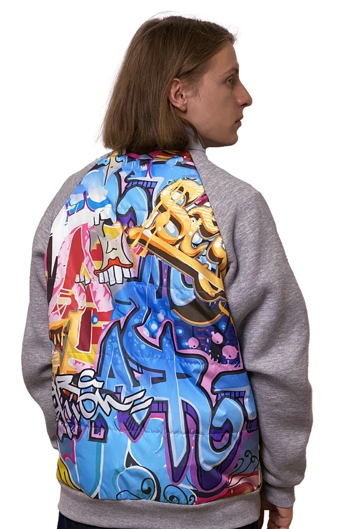 Толстовка Оскар из футера унисекс, с частичной запечаткой "Graffiti"#1