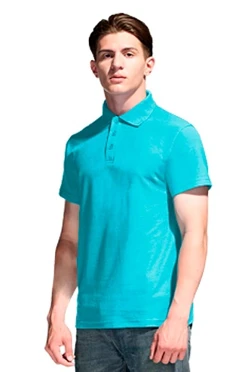 Купить футболку поло Нэкст унисекс (Modern) голубую