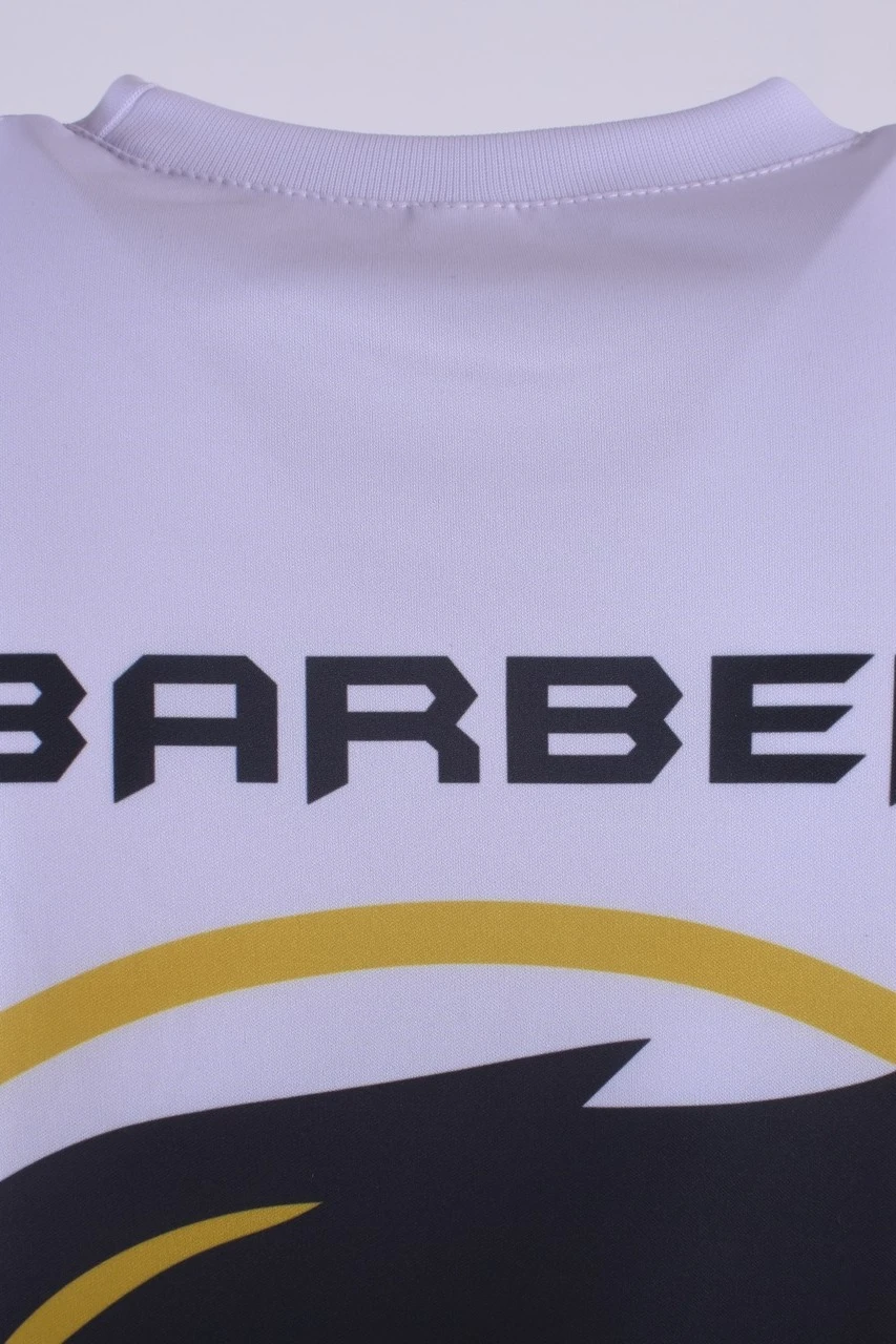 Футболка Гэлэкси унисекс из примы с полной запечаткой "Barber Shop"#2