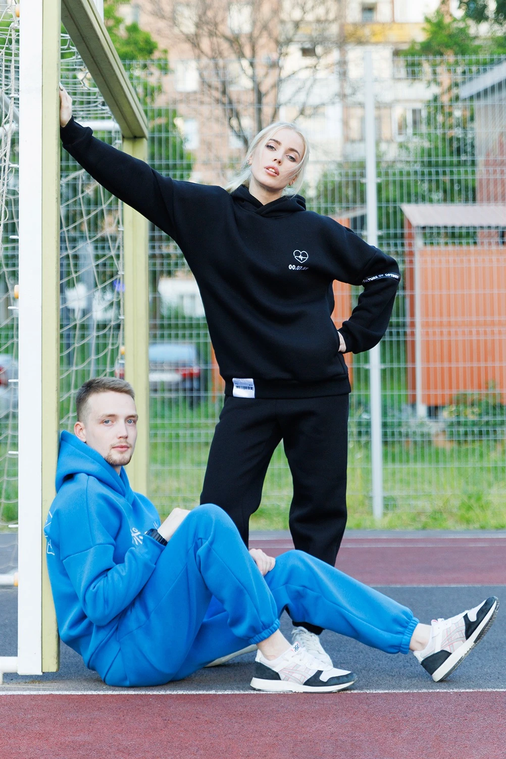 Купить худи Кинг из футера унисекс, однотонную голубую "Sport Japan"