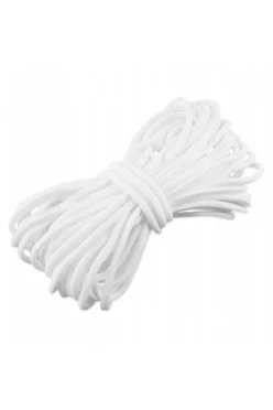 Купить резинку круглую 100% пэ, 3 мм, белую