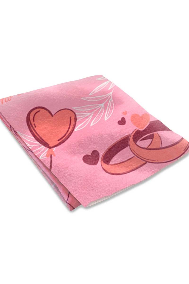 Купить плед Молли из футера 145х170 см, с принтом "Happy wedding day"