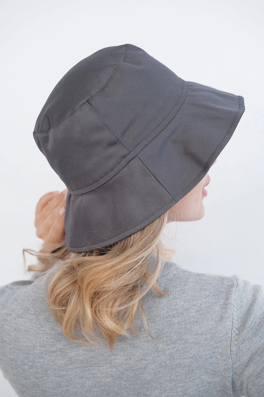 Панама Мальта из греты с узкими полями, однотонная#3