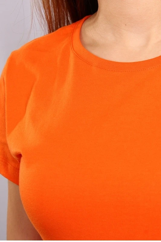 Футболка Премиум женская (Modern) однотонная оранжевая (хлопок)#1