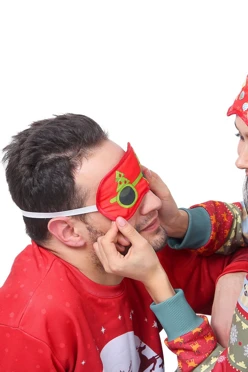 Купить маску для сна с принтом "Christmas Tree Glasses"