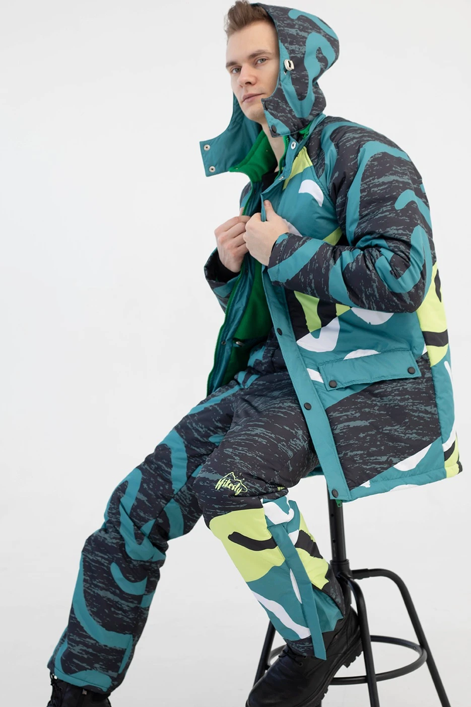 Брюки Сильвер на синтепоне унисекс, с полной запечаткой#3