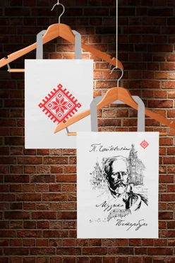 Купить сумку Лайт из габардина 35х45 см, с принтом "Tchaikovsky and Udmurtia"