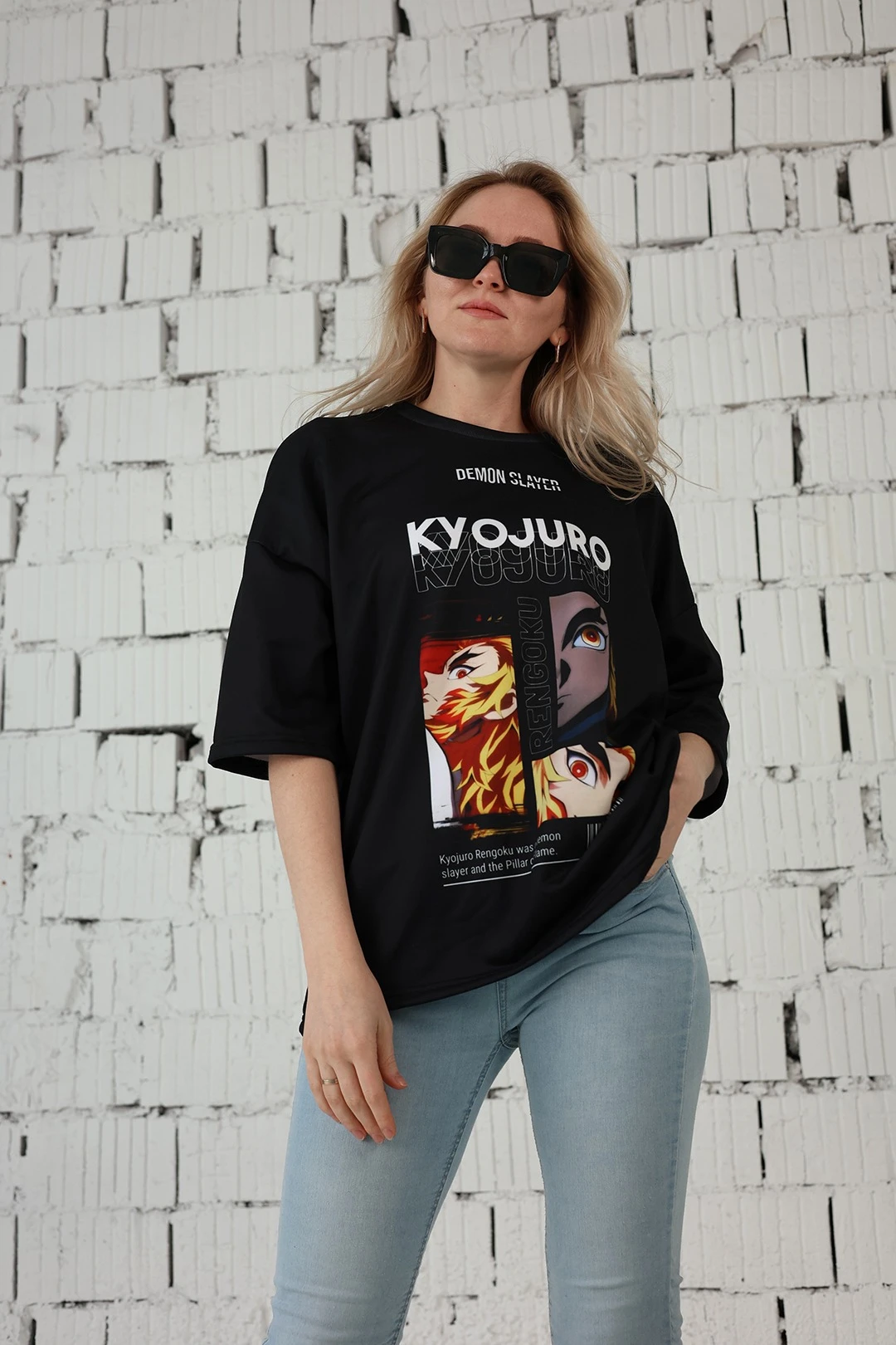 Купить футболку Макс оверсайз унисекс из футера с полной запечаткой "Kyojuro"