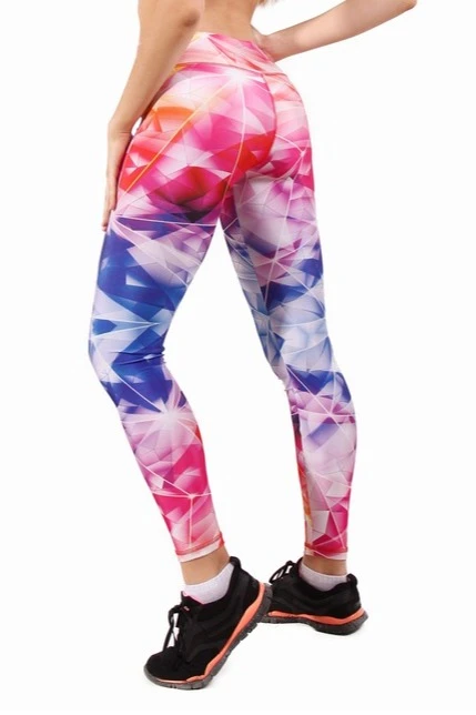 Легинсы женские с широким поясом с принтом "Face"#1