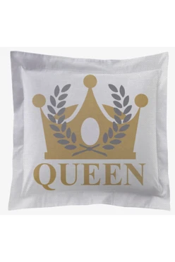 Купить подушку с бордюром 40х40 см, с принтом "Queen and King" Купить подушку с бордюром 40х40 см, с принтом "Queen and King"