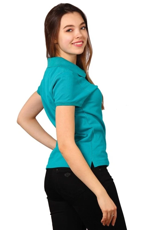 Купить футболку поло Престиж женскую бирюзовую