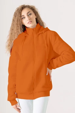 Купить балахон Джеймс из футера на флисе унисекс, однотонный оранжевый
