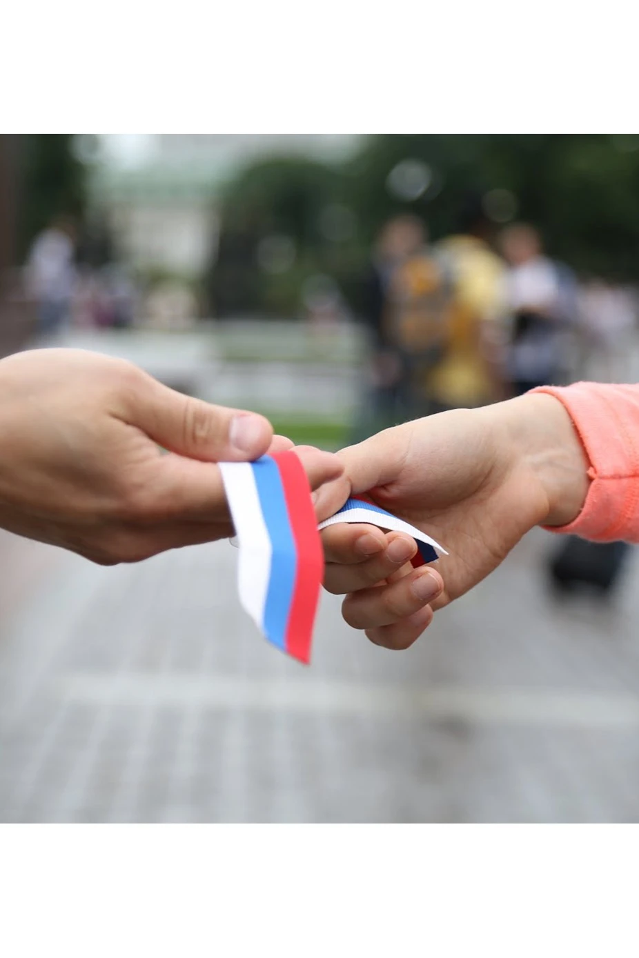 Лента триколор в рулоне 50 м шириной 3,5 см#1