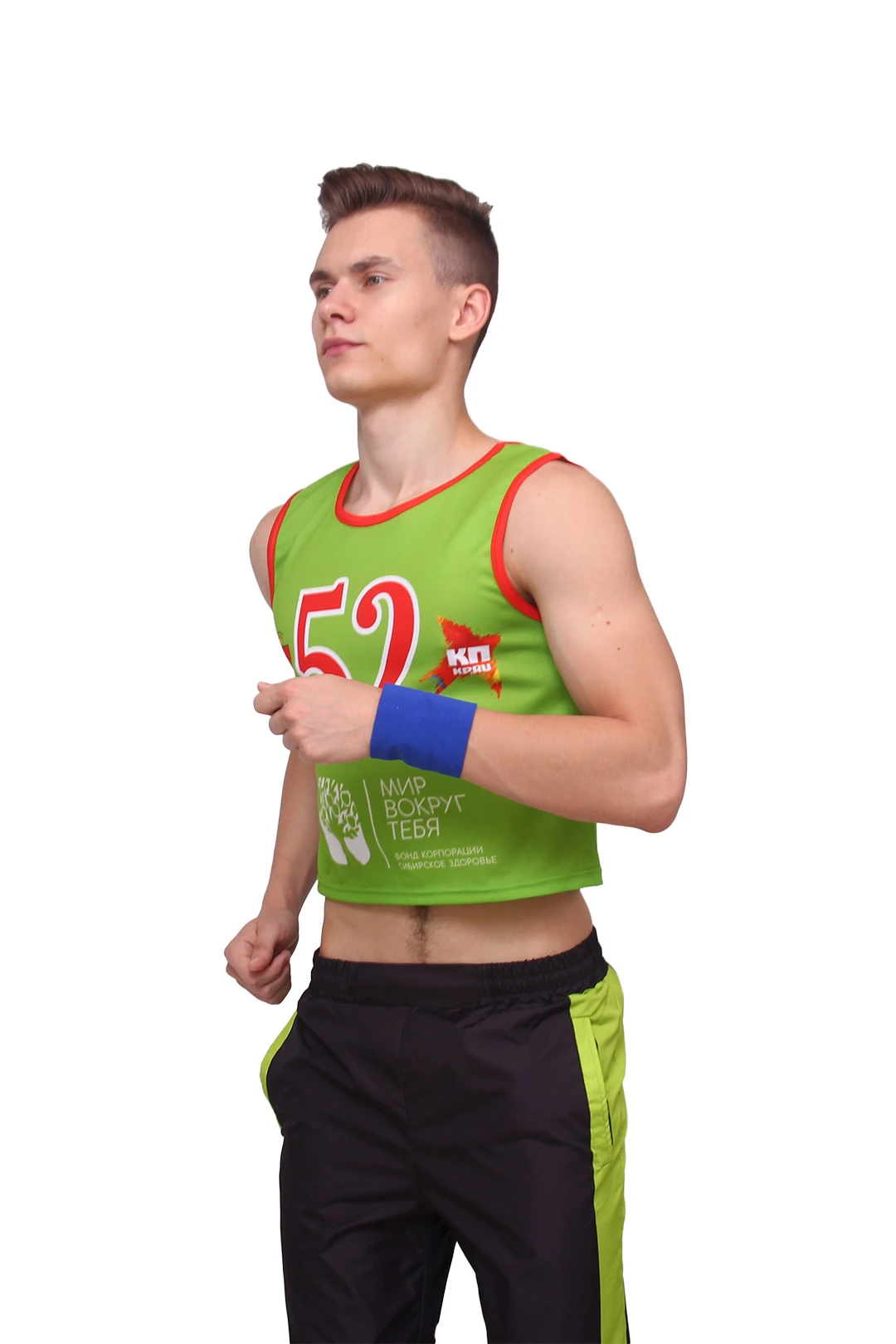 Напульсник трикотажный мужской 9х9 см, синий#1