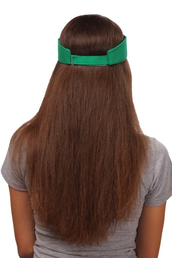 Козырек Карри на липучке узкий, однотонный зеленый (хлопок)#1