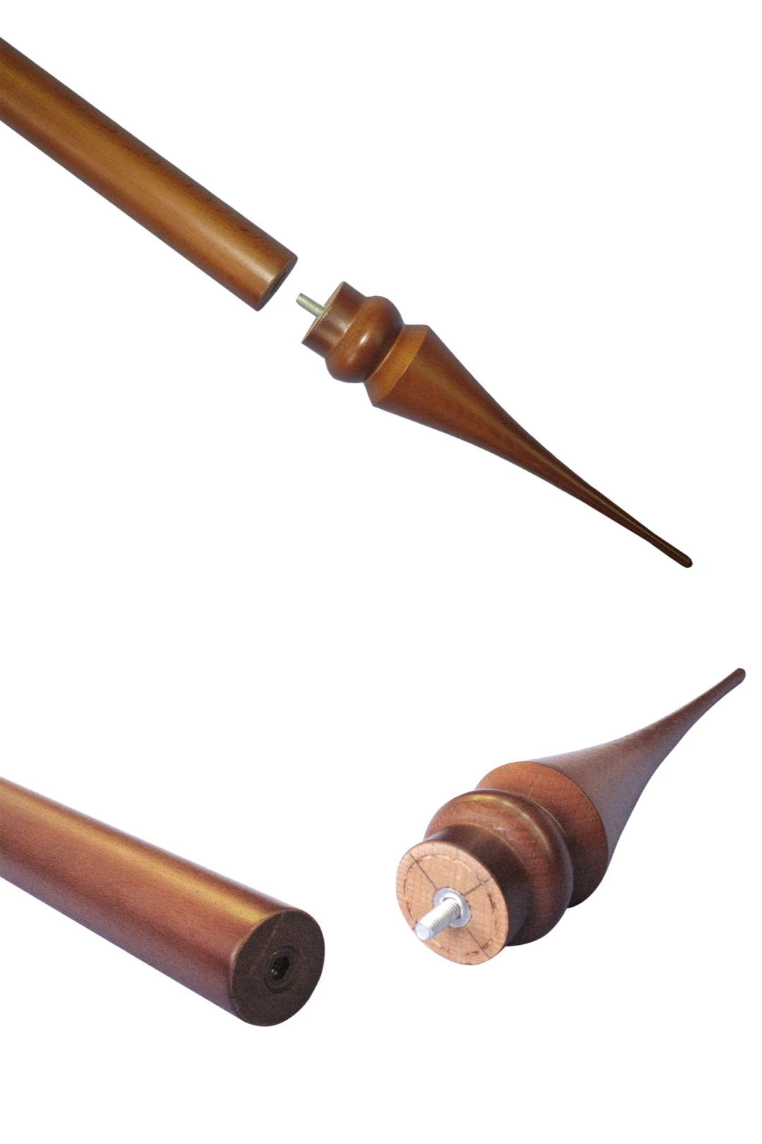 Древко деревянное из бука с латунной гильзой 2,5 м, Ø 35 мм#5