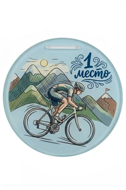 Купить медаль из акрила АС6002 Круг 60 мм с печатью "Cycling"