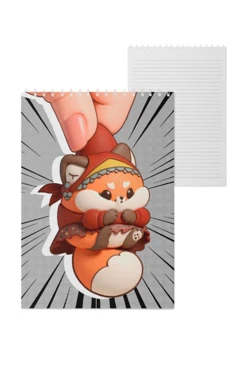 Купить блокнот фирменный А5 на пружине (40 листов) с принтом "Fox" Купить блокнот фирменный А5 на пружине (40 листов) с принтом "Fox"