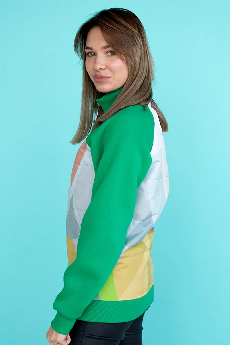 Толстовка Оскар из футера унисекс, с частичной запечаткой "Geometry"#1