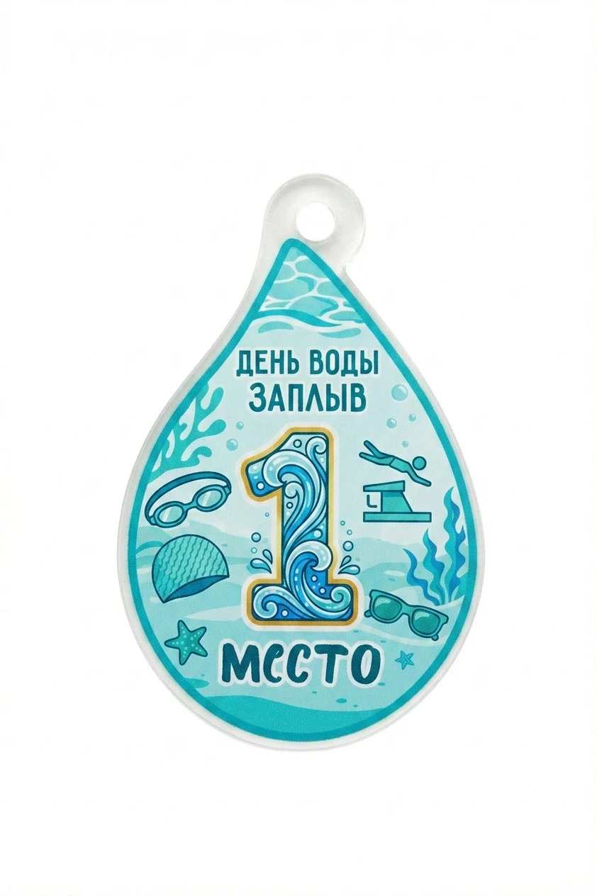 Медаль из акрила АК6037 Капля 60х40 мм с печатью#4 Медаль из акрила АК6037 Капля 60х40 мм с печатью#4
