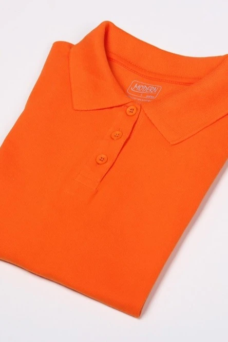 Поло Престиж женская (Modern) однотонная оранжевая (хлопок)#15