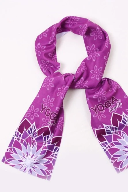 Шарф однослойный утепленный 15х150 см, с полной запечаткой "Yoga"#4