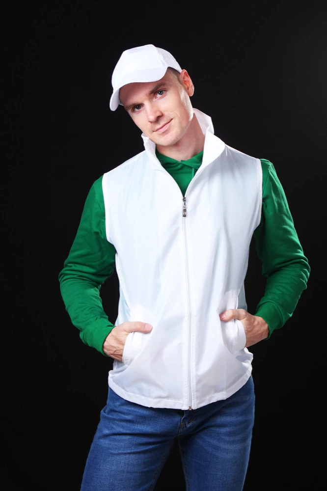 Жилет Брайт унисекс, однотонный белый#4