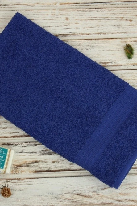 Полотенце махровое 50х90 см (Ituma), однотонное тёмно-синее#7