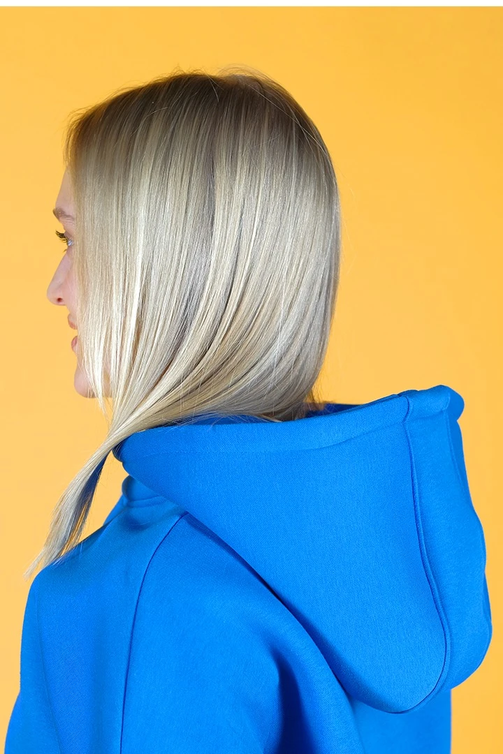 Худи Кинг из футера унисекс, однотонная голубая "Life is"#2