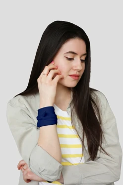 Купить бандану трикотажную взрослую 30х30 см, однотонную синюю