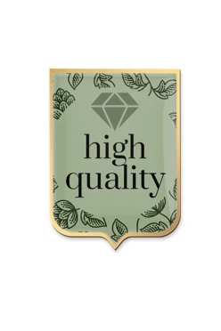 Купить значок заливной Герб 30х22 мм, с принтом "high quality"