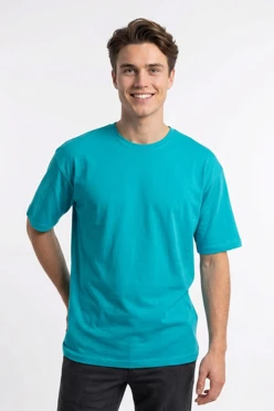 Купить футболку Ампир унисекс, однотонную бирюзовую (хлопок)