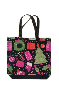 Сумка Эко Колор из двунитки  40х30х10 см, печать с двух сторон "Christmas"