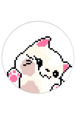 Купить Шеврон Круг печатный из атласа 7х7 см "Hello from the kitty"