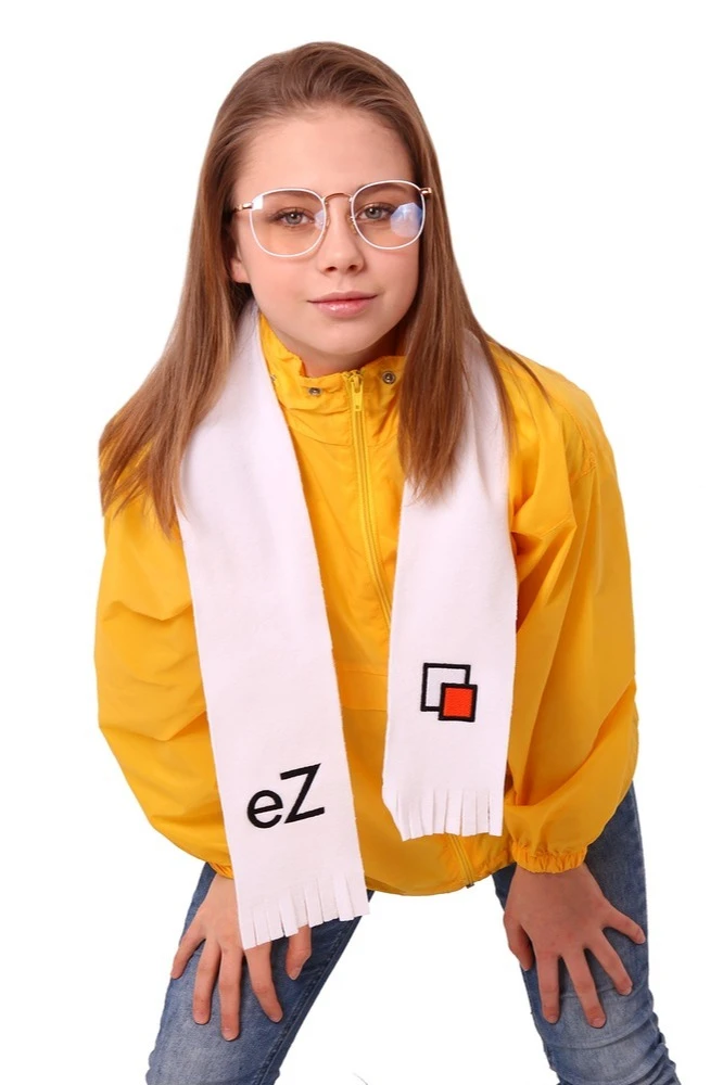 Шарф флисовый однослойный 15х130 см, однотонный "eZ"#1